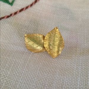 Gold toned leaf earrings